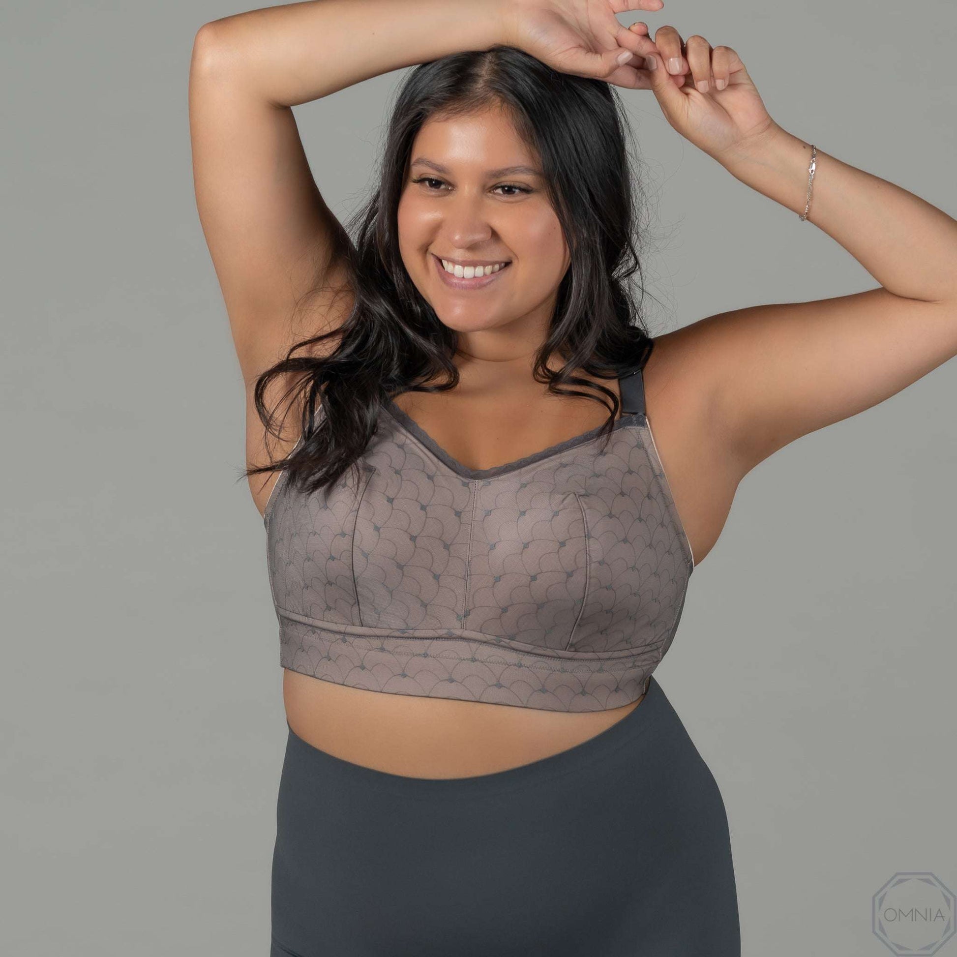 PEARL Deco Longline Wirefree Bra Grey by OMNIA – OMNIA paratus